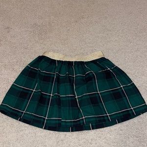 Carter's Green Plaid Skirt with Gold Waistband